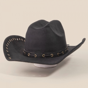 Grommet Brim Suede Cowboy Hat