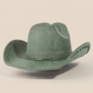 Grommet Brim Suede Cowboy Hat
