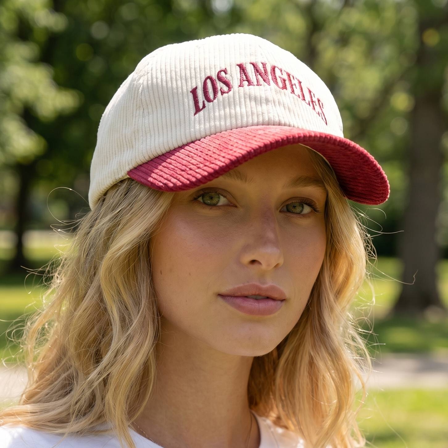 Los Angeles Embroidered Corduroy Trucker Hat