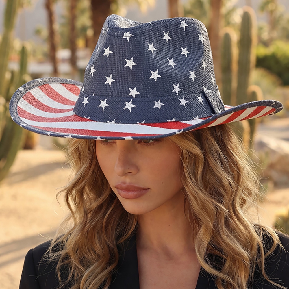 Patriotic Classic American Flag Cowboy Hat