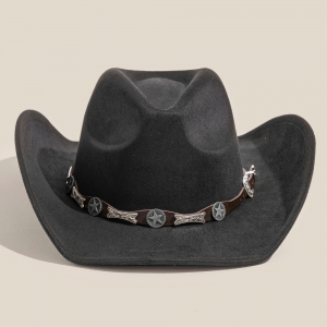 Western Engraved Buckle Belt Cowboy Hat