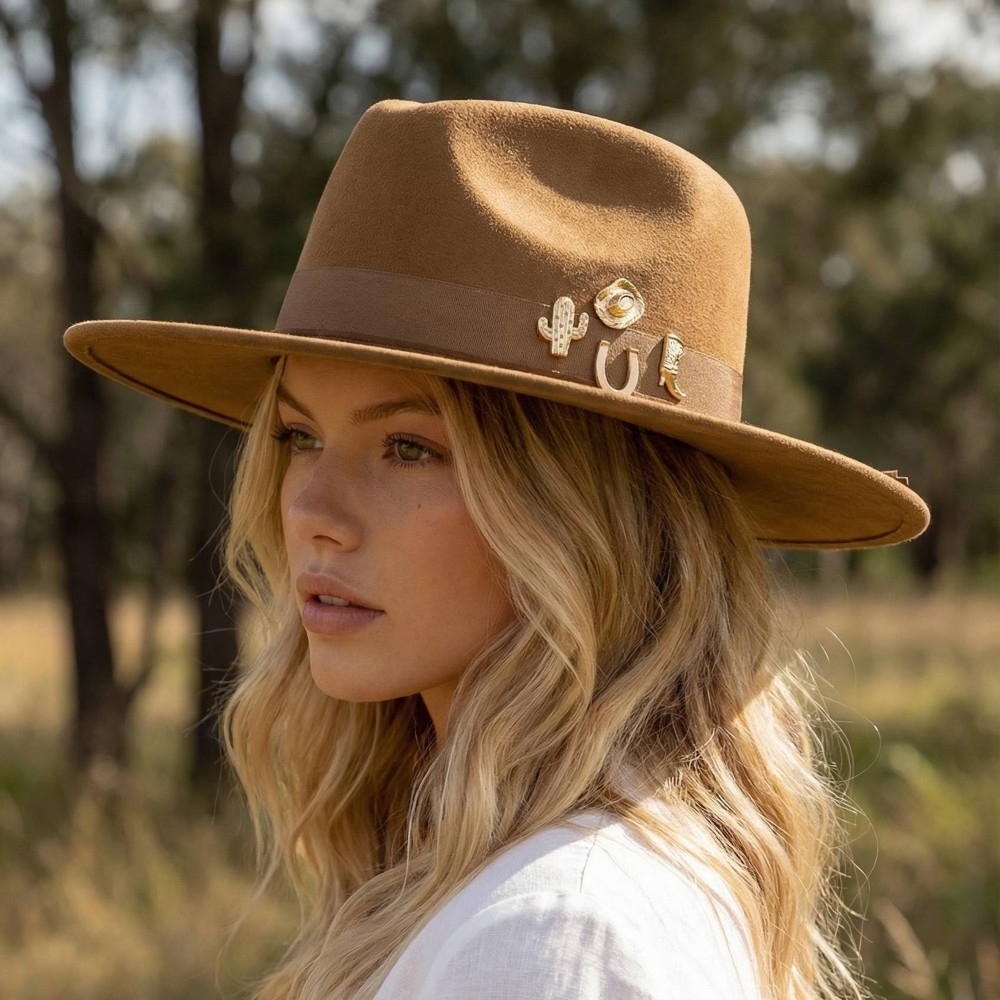Western Cowboy Charms Fedora Hat