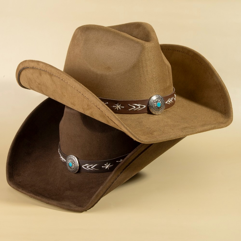 Western Concho Embroidered Strap Cowboy Hat