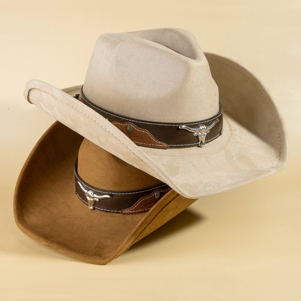 Longhorn Faux Leather Belt Strap Cowboy Hat