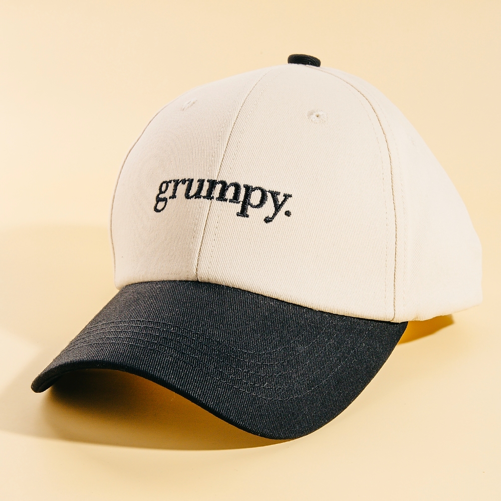Two Tone Grumpy Embroidered Cap