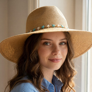 Starfish Beads Summer Straw Hat