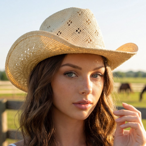 Weave Summer Straw Cowboy Hat