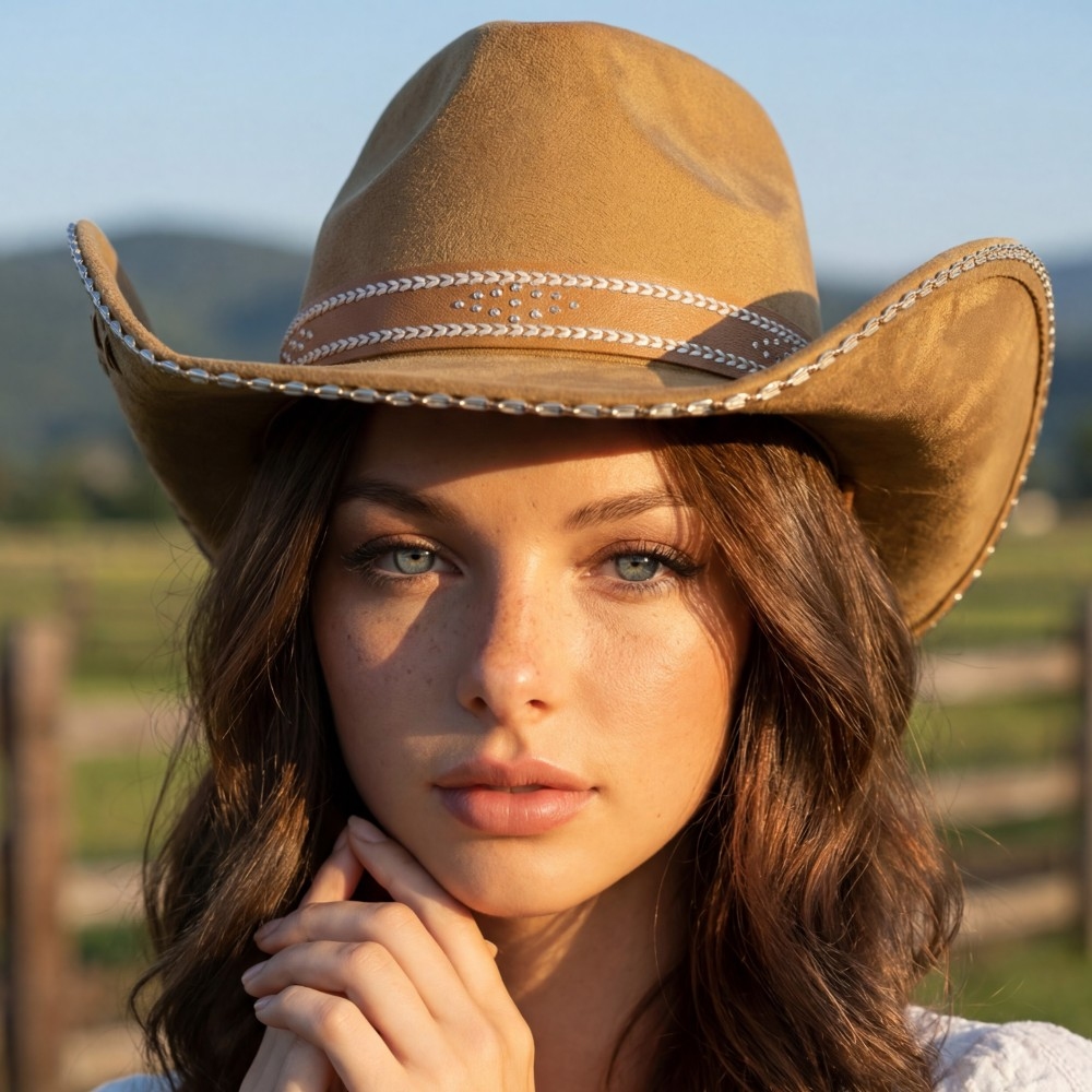Western Studded Trim Cowboy Hat