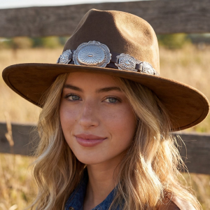 Oversized Concho Band Western Hat