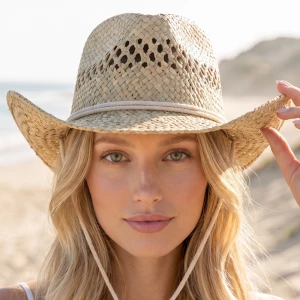 Vented Crown Basketweave Seagrass Cowboy Hat