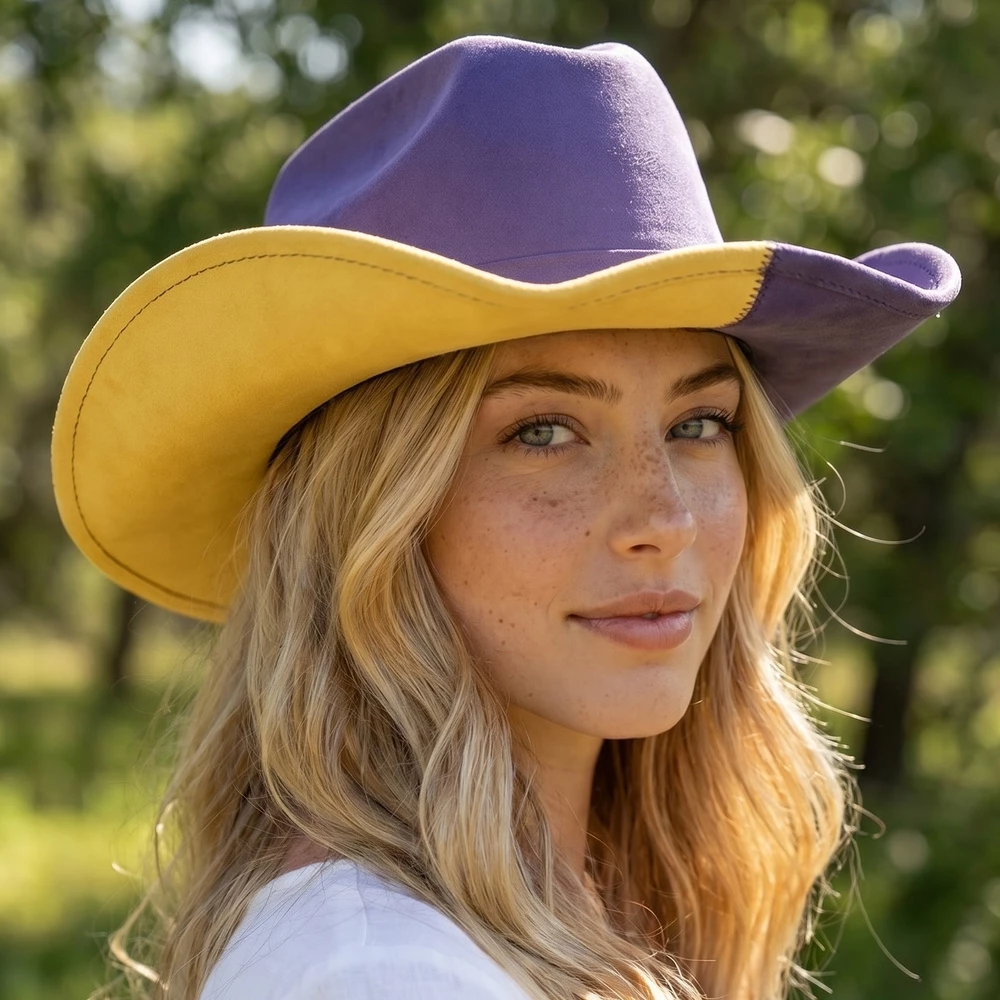 Gameday Two Tone Block Western Cowboy Hat