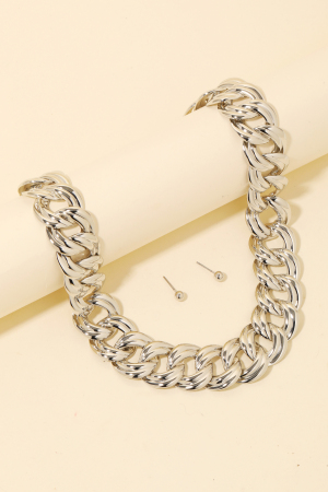 Flat Rope Classic Chain Link Necklace