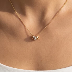 Dainty Trio Bead Curb Chain Necklace