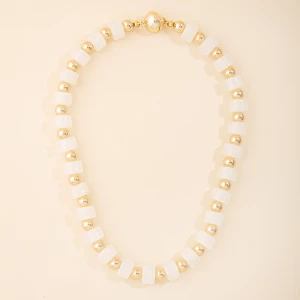 Barrel Bead And Ball Bead Collar Necklace