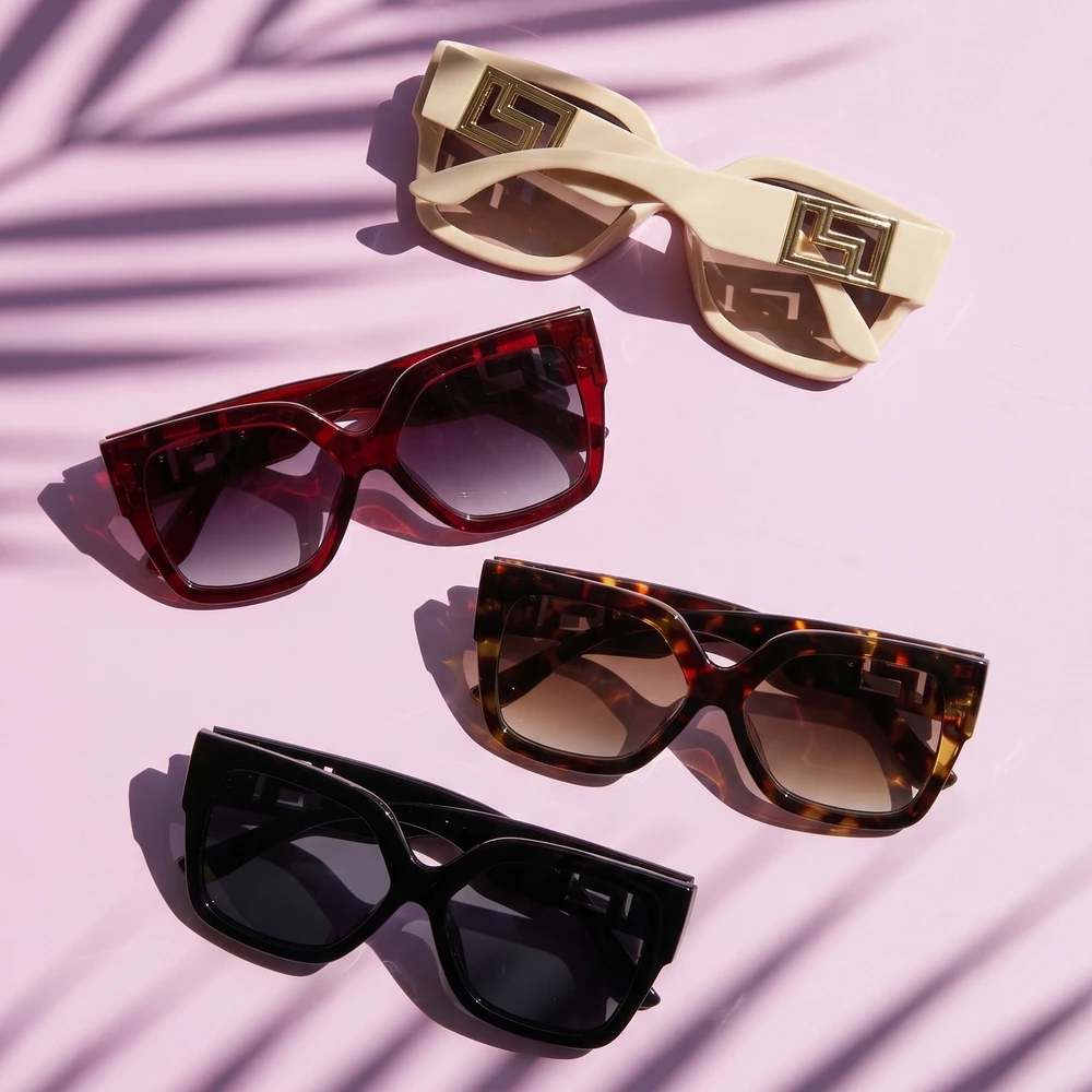 Bold Square Cutout Frame Sunglasses