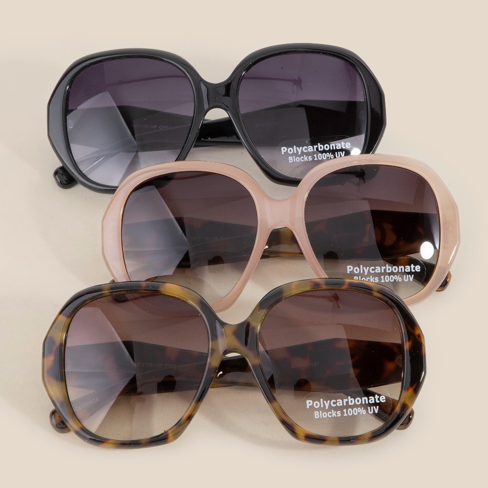 Large Round Gradient Lens Sunglasses Set