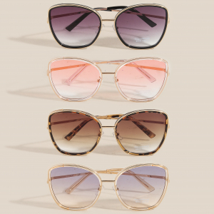 Thick Frame Large Square Cat Eye Sunglasses Set