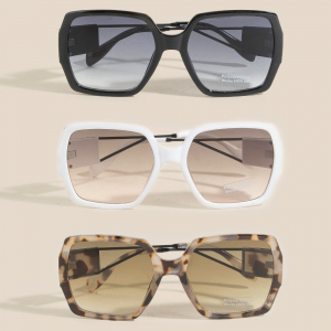 Large Square Lens Sunglasses Set