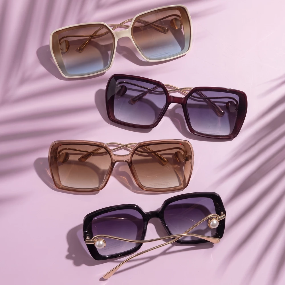 Oversized Square Crossover Bridge Sunglasses