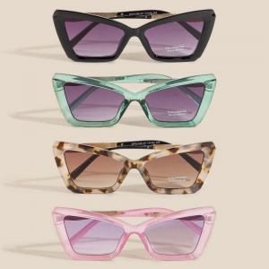 Acetate Cat Eye Frame Sunglasses Set