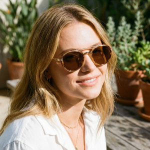 Round Double Bridge Side Shield Aviator Sunglasses