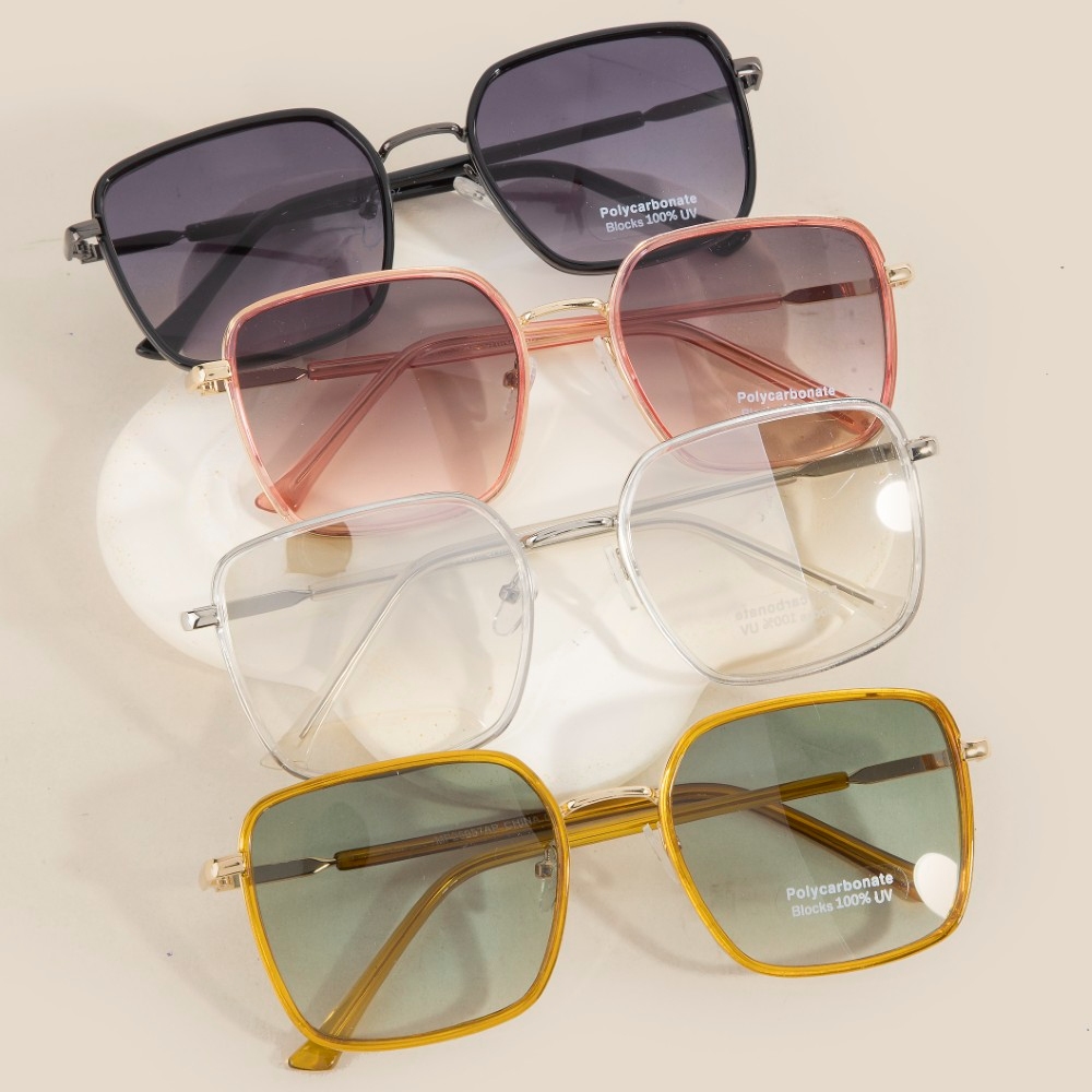 Thin Frame Square Sunglasses Set
