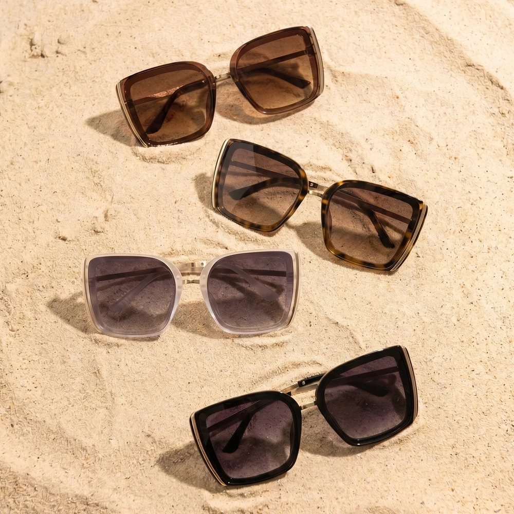 Two Tone Square Frame Sunglasses