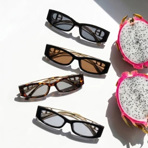 Slim Rectangle Cutout Temple Sunglasses