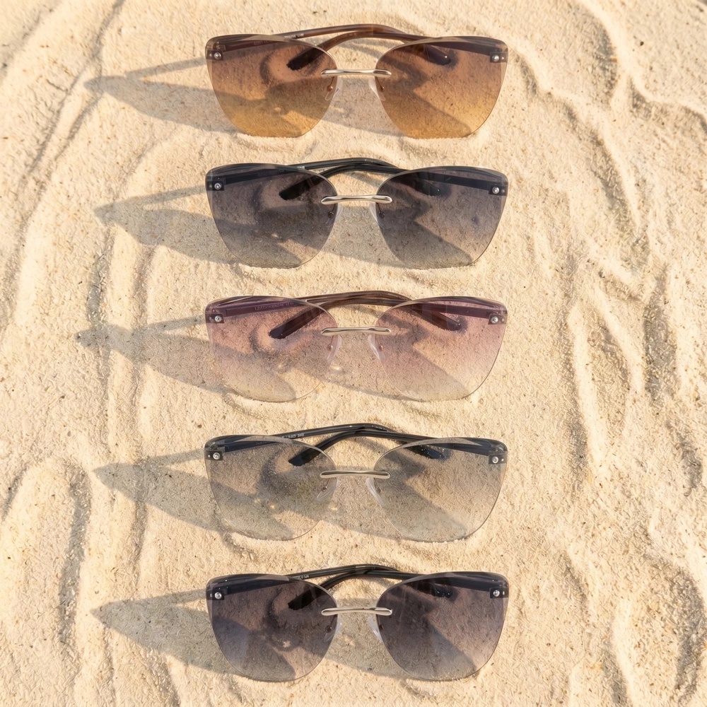 Rimless Cat Eye Sunglasses
