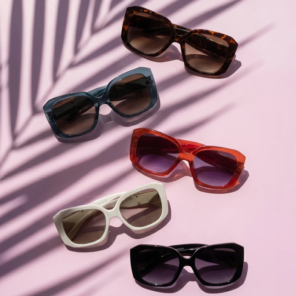 Oversized Glam Square Frame Sunglasses