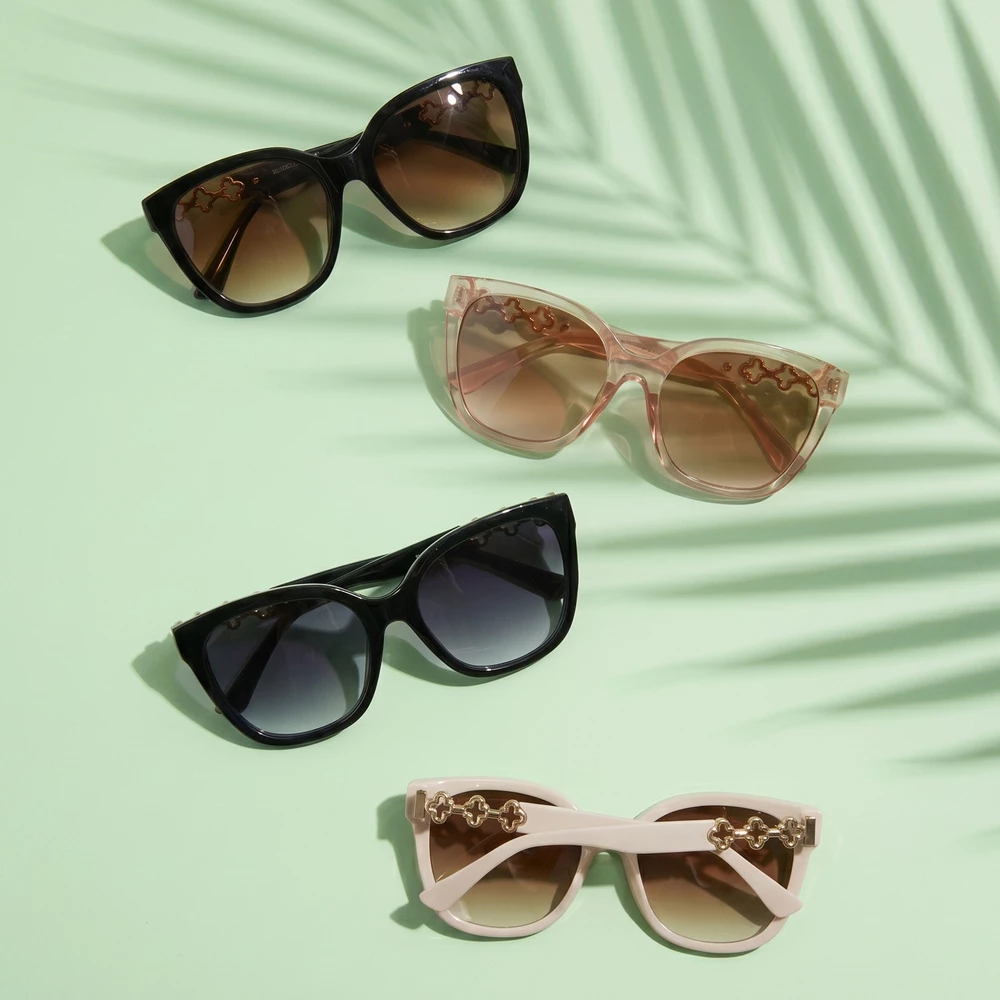 Chain Browline Cat Eye Sunglasses