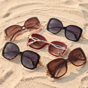 Oversized Butterfly Sunglasses With Ornate Temples