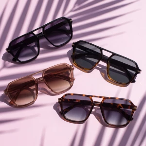 Flat Top Navigator Double Bridge Sunglasses