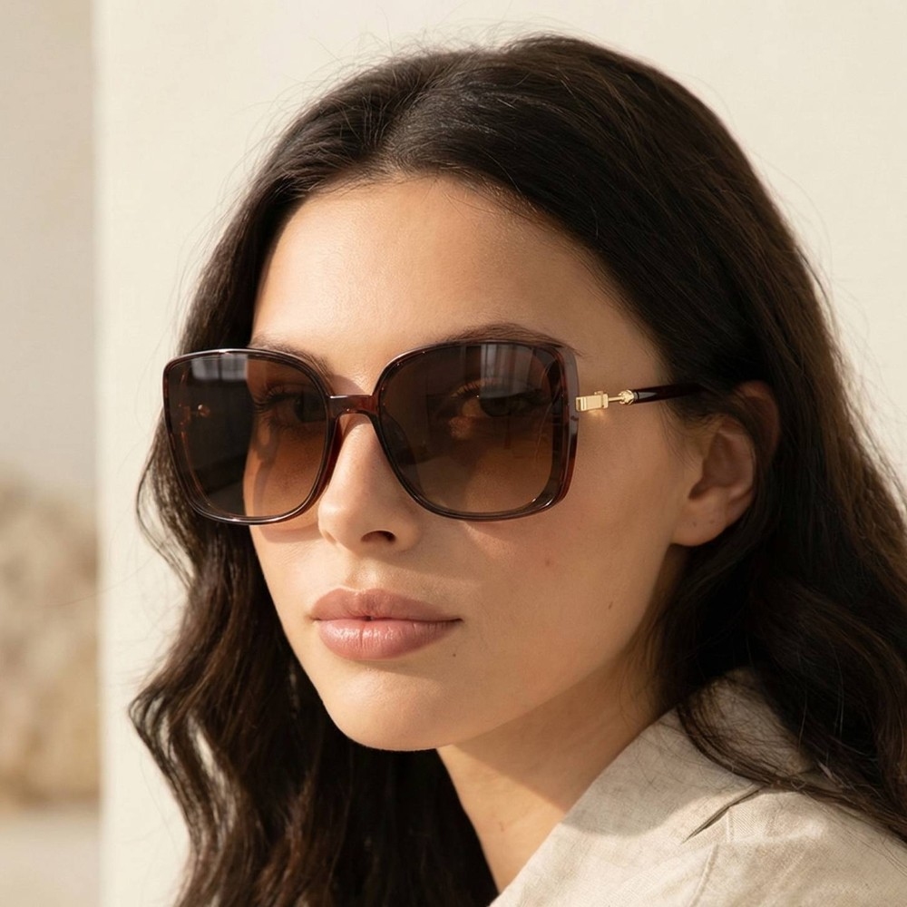 Polycarbonate Oversized Round Lens Sunglasses Set