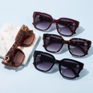 Square Cat Eye Sunglasses With Buckle Temples