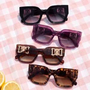 Bold Square Ornate Temple Plaque Sunglasses