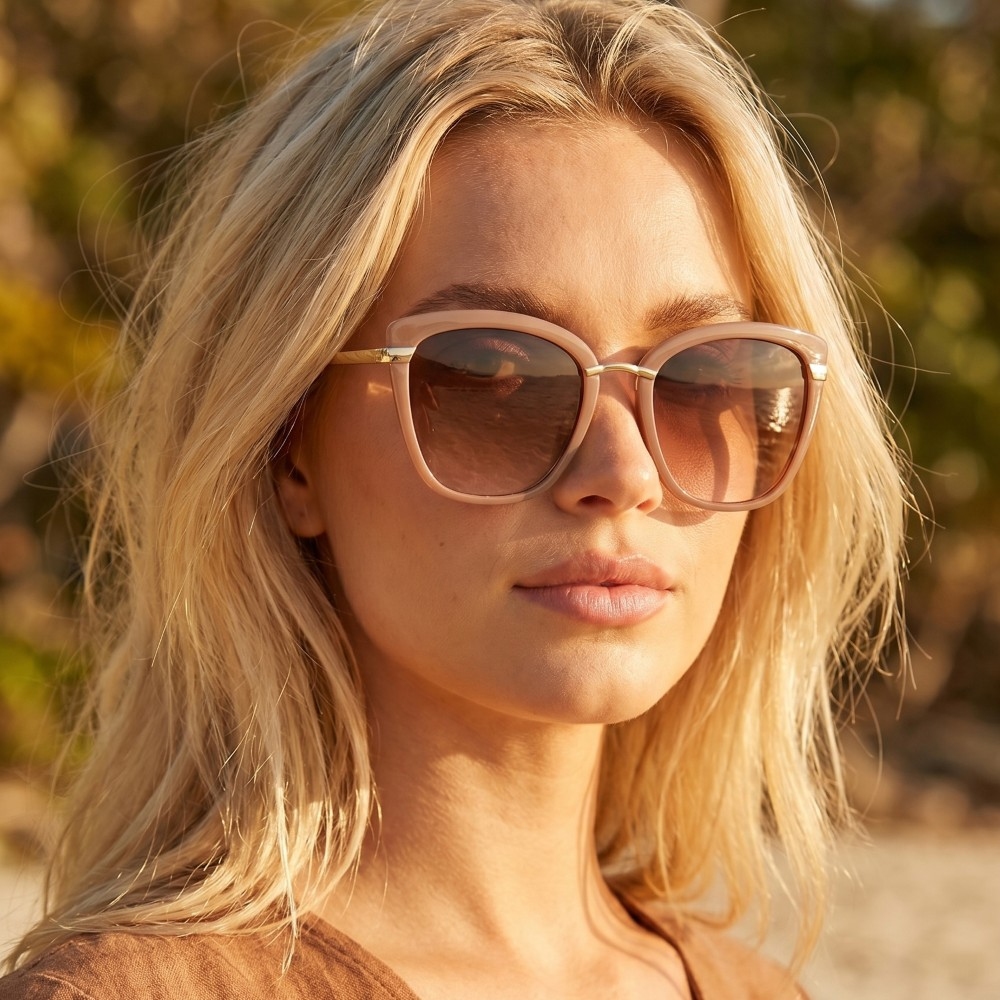 Cat-Eye Double Bar Bridge Sunglasses