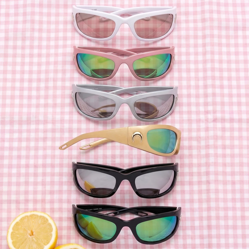 Sporty Wrap Mirror Lens Sunglasses