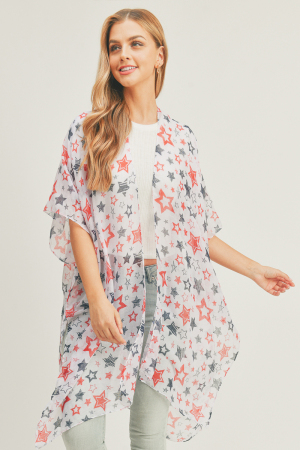 Multi Star Pattern Kimono