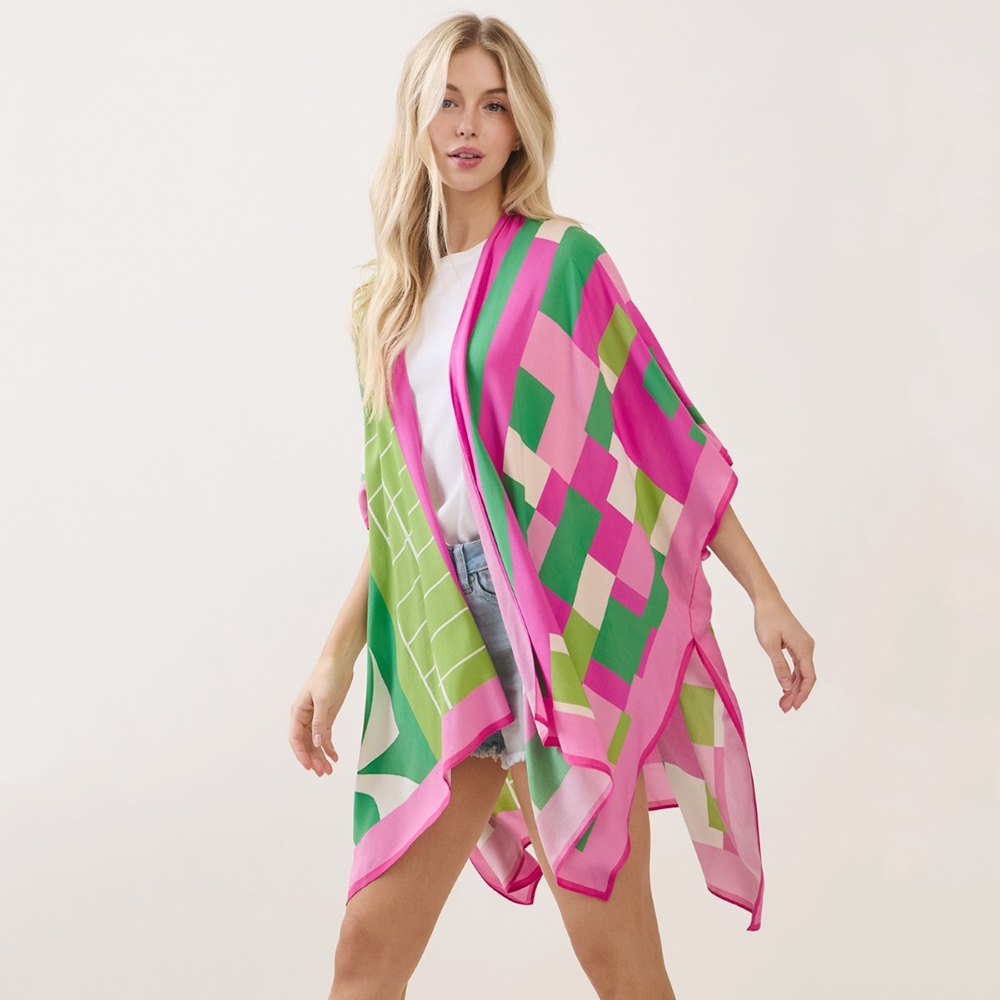 Geometric Print Kimono