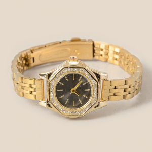 Pave Trim Octagonal Watch