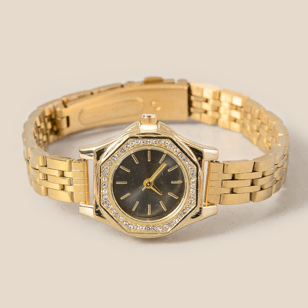 Pave Trim Octagonal Watch