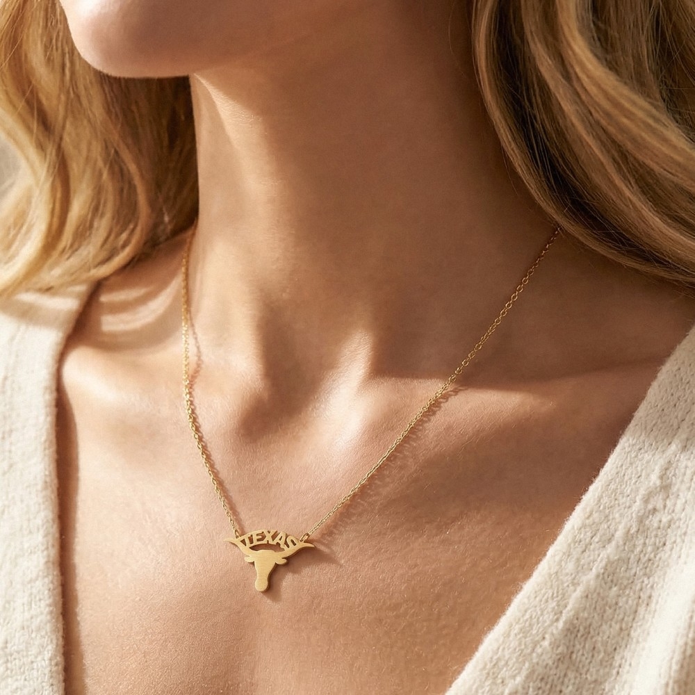 Texas Bull Pendant Necklace