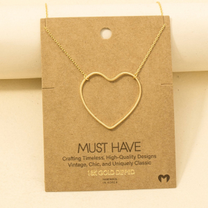Heart Cutout Pendant Necklace