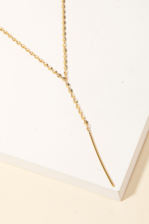 Thin Bar Pendant Y Necklace