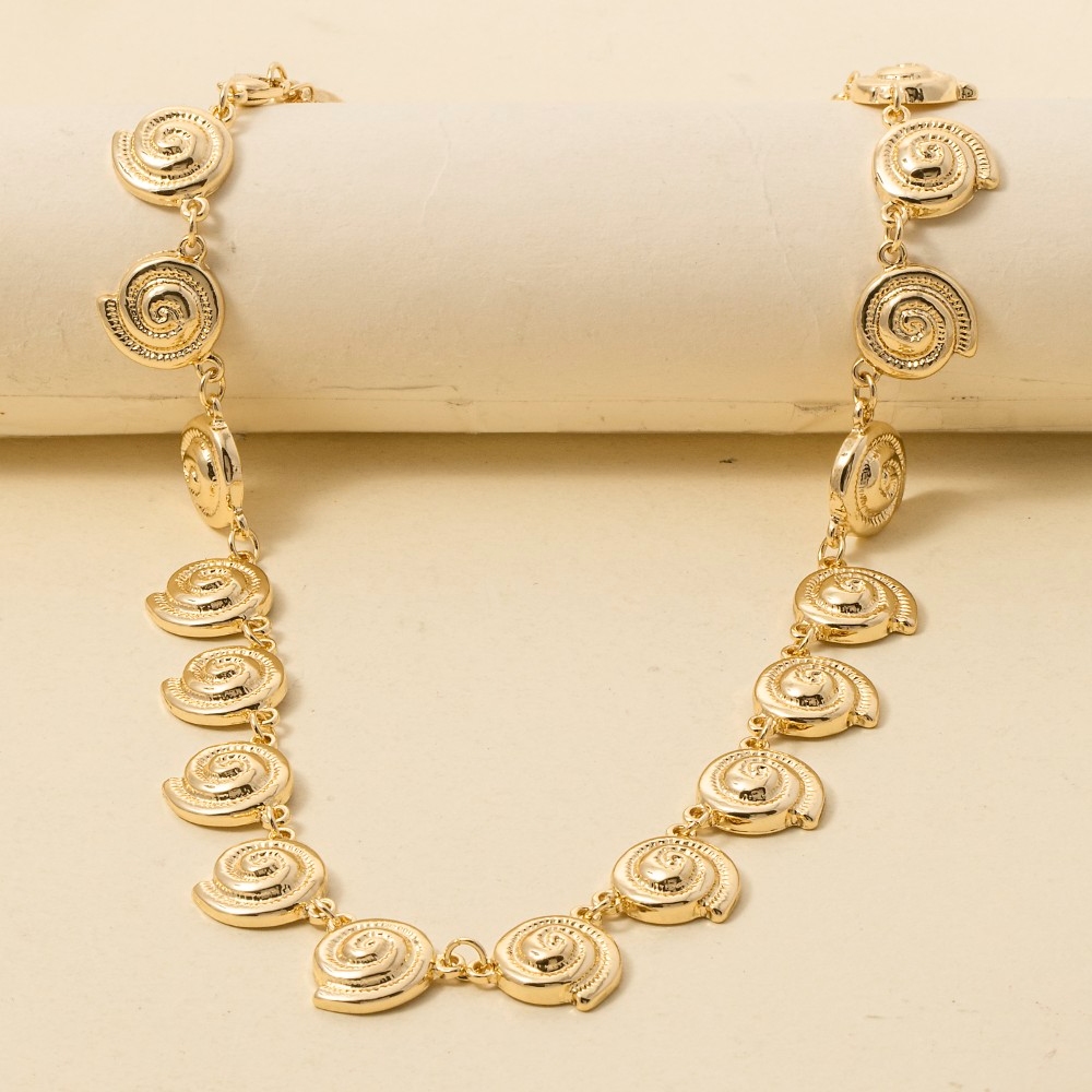 Sealife Seashell Chain Link Necklace