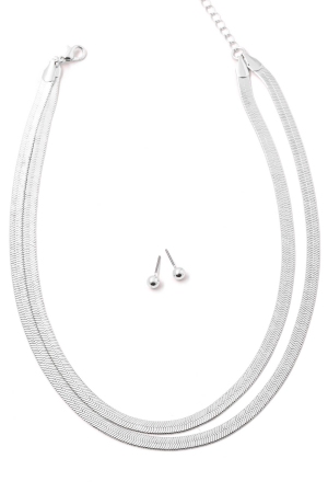 Double Snake Link Necklace Set