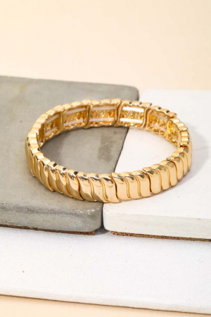Metallic Ribbed Stretch Bracelet