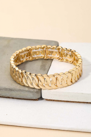 Chain Texture Link Stretch Bracelet