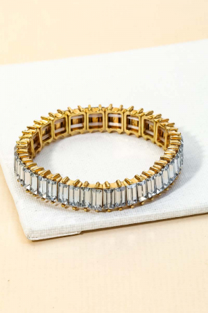 Baguette Rhinestone Stretch Bracelet